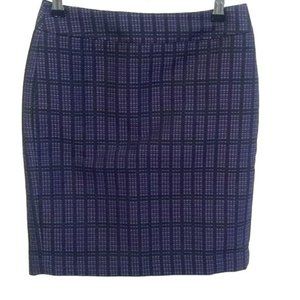 Ann Taylor Purple Plaid Pencil Skirt Straight Size 0P NWOT